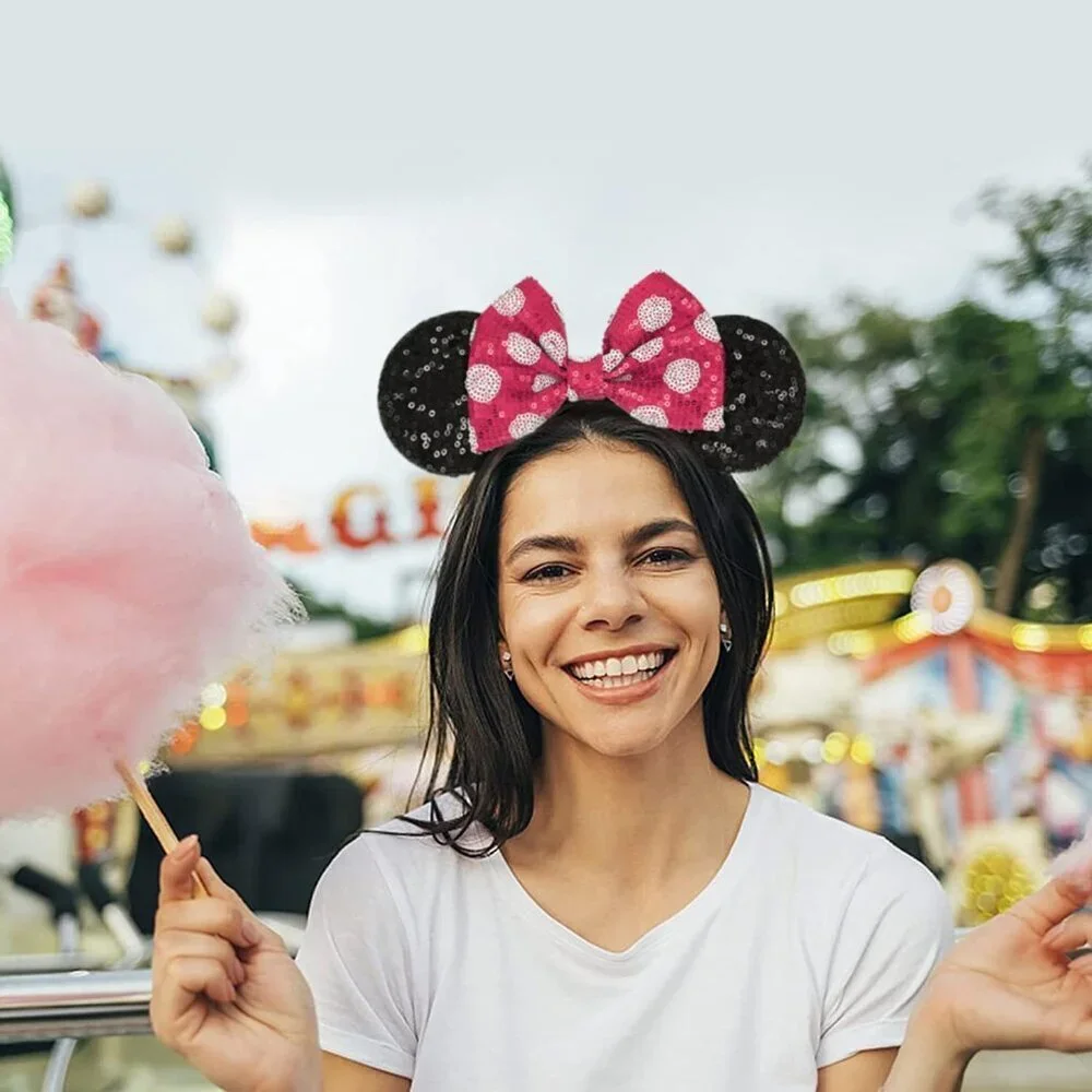 Minnie Mouse Ears Headbands Sequin Bows Costume Accessories for Women